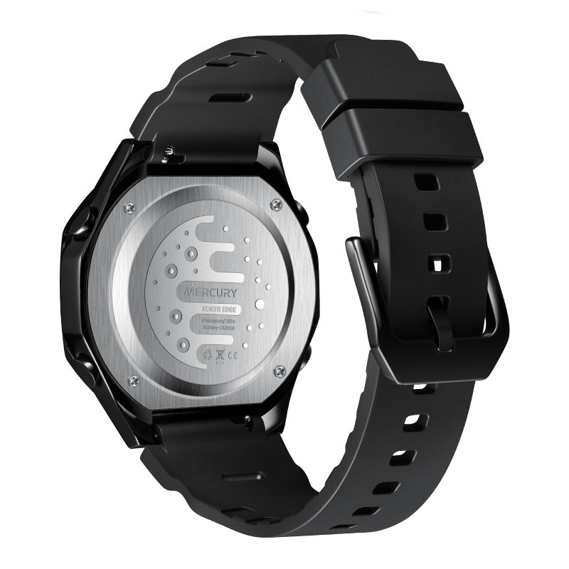North Edge Outdoor Watch Mercury-Stopwatch Countdown World Time LED Backlight